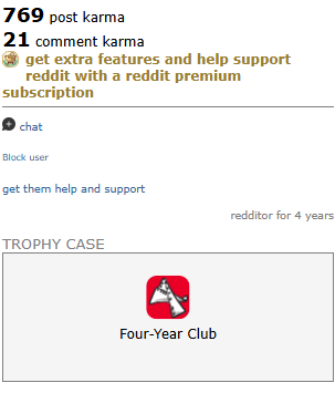 REDDIT ACCOUNT with 790 karma, Post KARMA 769 and Comment Karma 21, 4 years 7 months